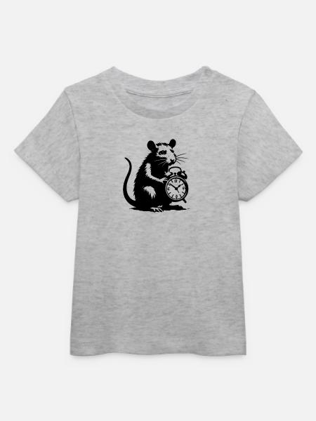 Gestresste Ratte und Wecker - Baby Organic T-Shirt Baby Creator von Stanley/Stella - Grau meliert