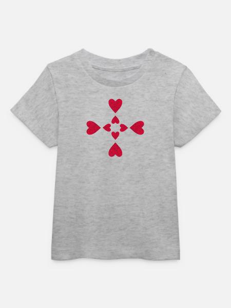 Glitzernde Kreuzherzen - Baby Organic T-Shirt Baby Creator von Stanley/Stella - Grau meliert