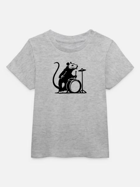 Ratte am Schlagzeug - Baby Organic T-Shirt Baby Creator von Stanley/Stella - Grau meliert