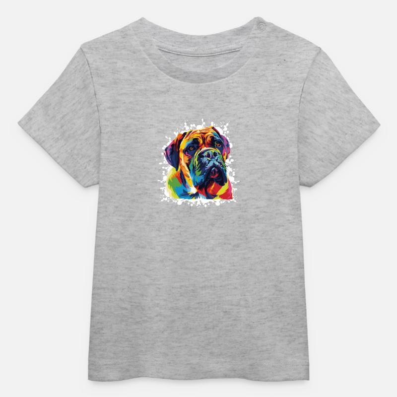 Cane boxer animale - T-shirt neonato bio di Stanley/Stella - grigio melange