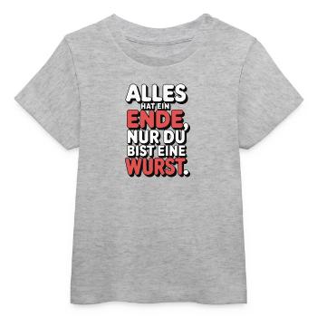 Alles hat ein Ende nur du bist eine Wurst - Baby Organic T-Shirt Baby Creator von Stanley/Stella - Grau meliert - Vorne
