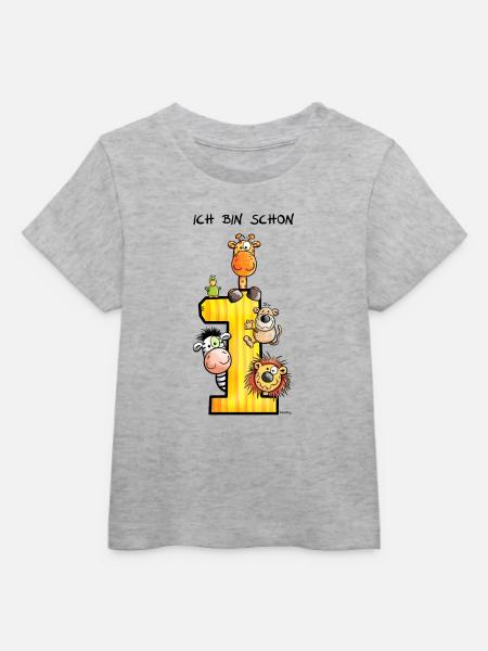 Ich bin schon Eins - Baby Organic T-Shirt Baby Creator von Stanley/Stella - Grau meliert