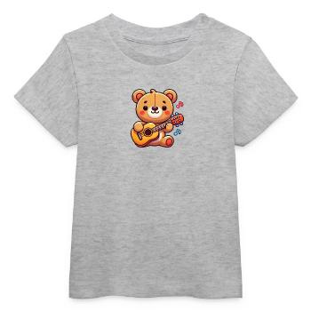 Guitare Teddy Bear - T-shirt bébé bio Stanley/Stella - gris chiné - Devant
