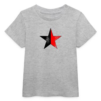 Star black-red - Baby Organic T-shirt by Stanley/Stella - heather grey - Front