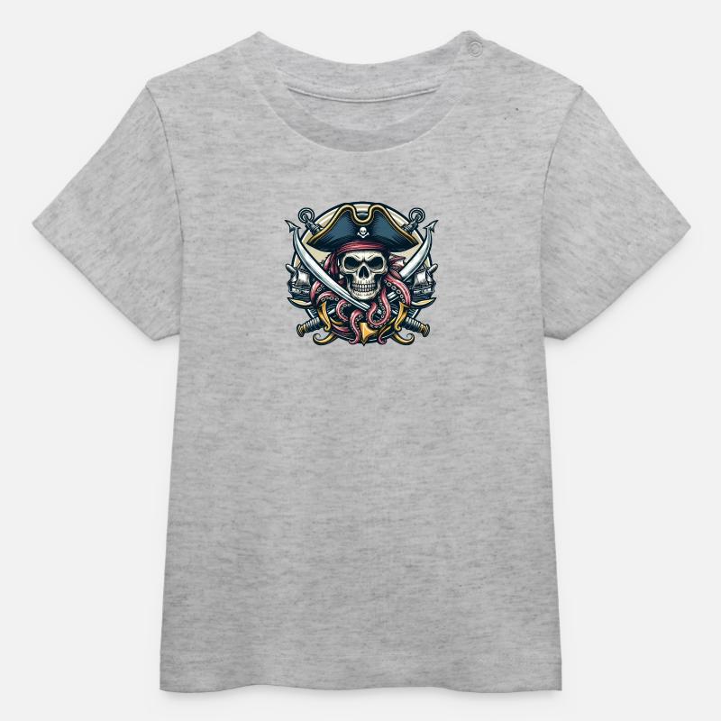 Pirate - T-shirt bébé bio Stanley/Stella - gris chiné