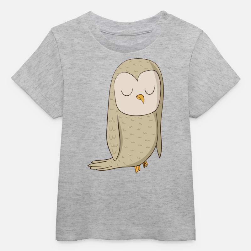 Eagle owl comic bird - Baby Organic T-shirt by Stanley/Stella - heather grey