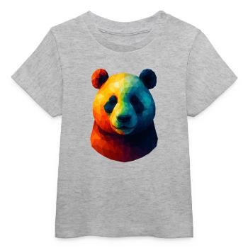 WPAP Stil Tiere - Pandabär Porträt - Baby Organic T-Shirt Baby Creator von Stanley/Stella - Grau meliert - Vorne