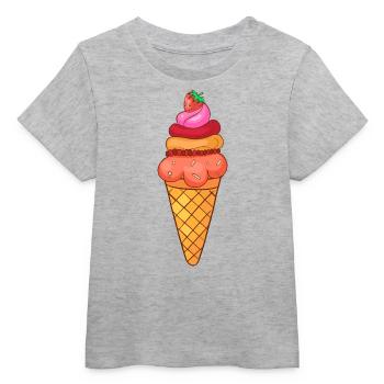 Eis Speiseeis Eiskrem Eiscreme Kugeleis Eisbecher - Baby Organic T-Shirt Baby Creator von Stanley/Stella - Grau meliert - Vorne