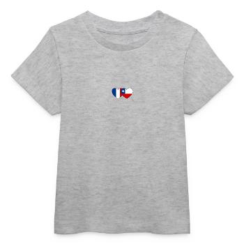 Frankreich Chile Flagge Herz - Baby Organic T-Shirt Baby Creator von Stanley/Stella - Grau meliert - Vorne