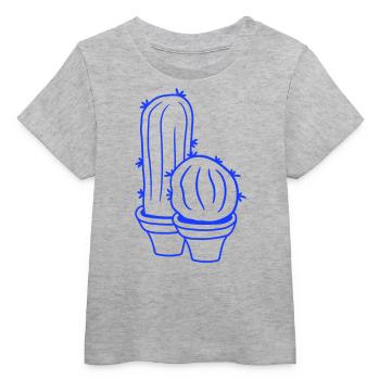 2 Small Cacti Cactus Spines Desert Flower Pot - Baby Organic T-shirt by Stanley/Stella - heather grey - Front