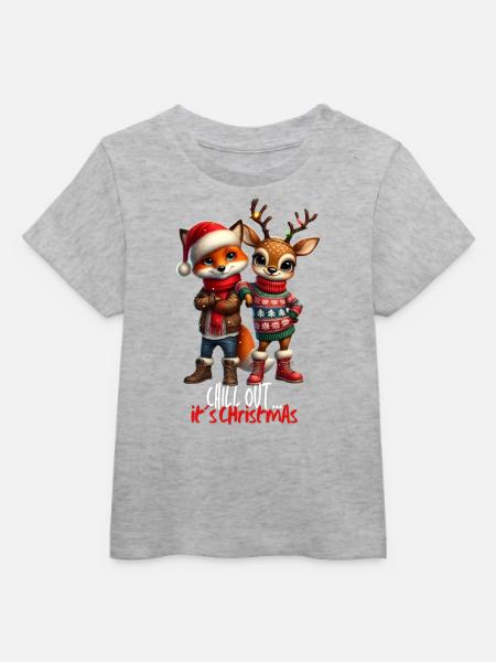 Chillout C’est Noël - T-shirt bébé bio Stanley/Stella - gris chiné