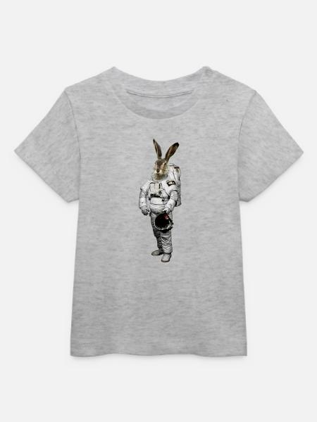 Hase Astronaut - Baby Organic T-Shirt Baby Creator von Stanley/Stella - Grau meliert