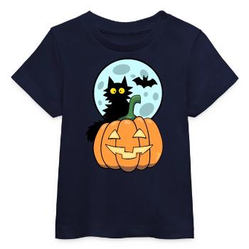 Cat on pumpkin - Baby Organic T-shirt by Stanley/Stella - sky - Front