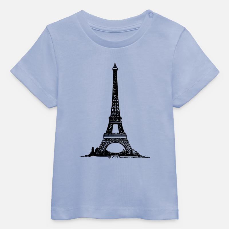 tour Eiffel - T-shirt bébé bio Stanley/Stella - ciel
