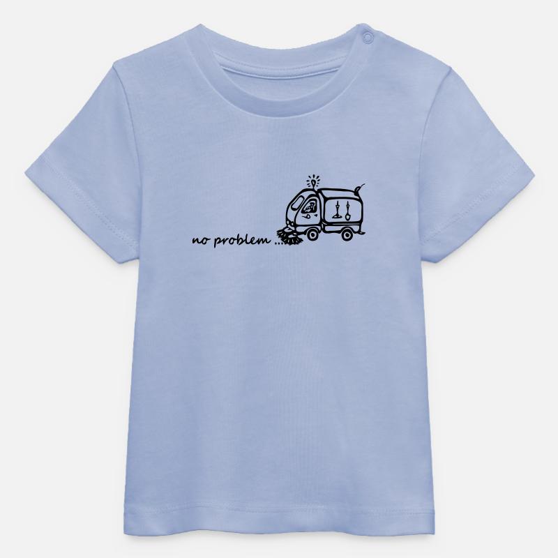 Balayeuse - no problem - T-shirt bébé bio Stanley/Stella - ciel