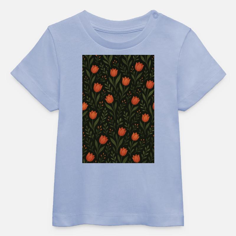 Tulpen Muster - Baby Organic T-Shirt Baby Creator von Stanley/Stella - Sky