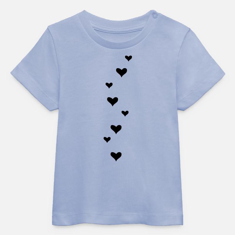 cœurs - T-shirt bébé bio Stanley/Stella - ciel