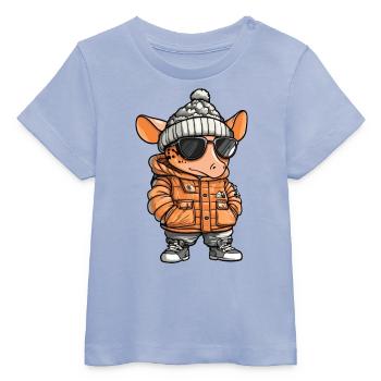 Gürteltier Winter Comic - Baby Organic T-Shirt Baby Creator von Stanley/Stella - Sky - Vorne