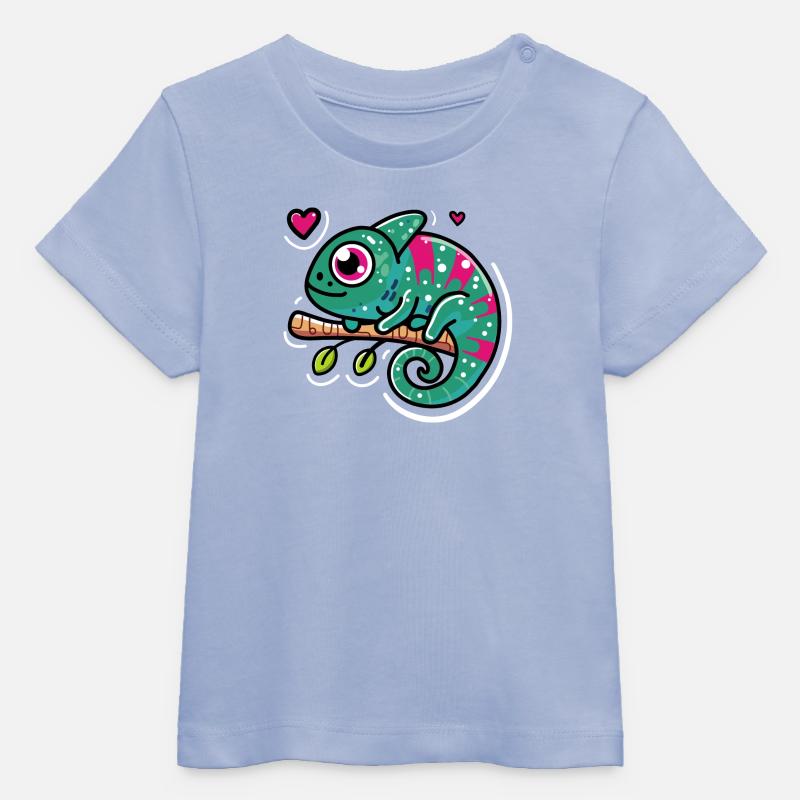 Caméléon mignon - T-shirt bébé bio Stanley/Stella - ciel