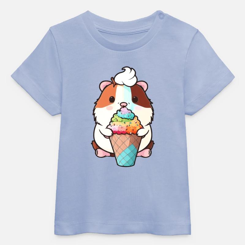 Petit hamster avec de la glace colorée - T-shirt bébé bio Stanley/Stella - ciel