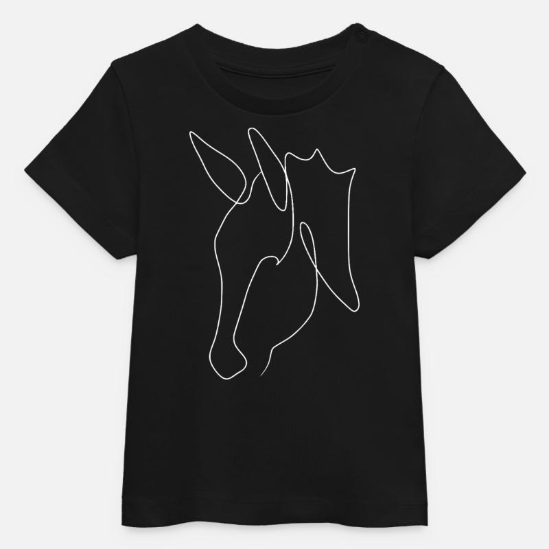 Tête d’âne minimale blanche - T-shirt bébé bio Stanley/Stella - noir