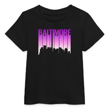 Baltimore Skyline Gradient - Baby Organic T-Shirt Baby Creator von Stanley/Stella - Schwarz - Vorne