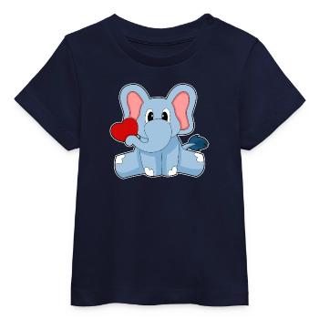 Elefant Herz - Baby Organic T-Shirt Baby Creator von Stanley/Stella - Navy - Vorne