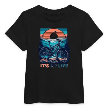 Mountain Bike Sunset Adventure Design - Baby Organic T-shirt by Stanley/Stella - black - Front