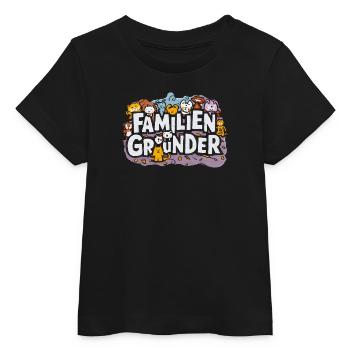 Familiengründer Cartoon Design - Baby Organic T-Shirt Baby Creator von Stanley/Stella - Schwarz - Vorne