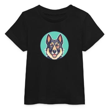 Osteuropäische Schäferhund Rasse Karikatur Kawaii - Baby Organic T-Shirt Baby Creator von Stanley/Stella - Schwarz - Vorne