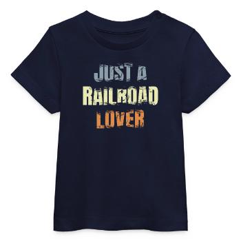 Amoureux du chemin de fer - T-shirt bébé bio Stanley/Stella - marine - Devant