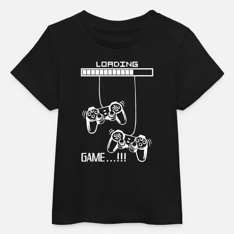 Black And White Loading Game - Baby Organic T-shirt by Stanley/Stella - black