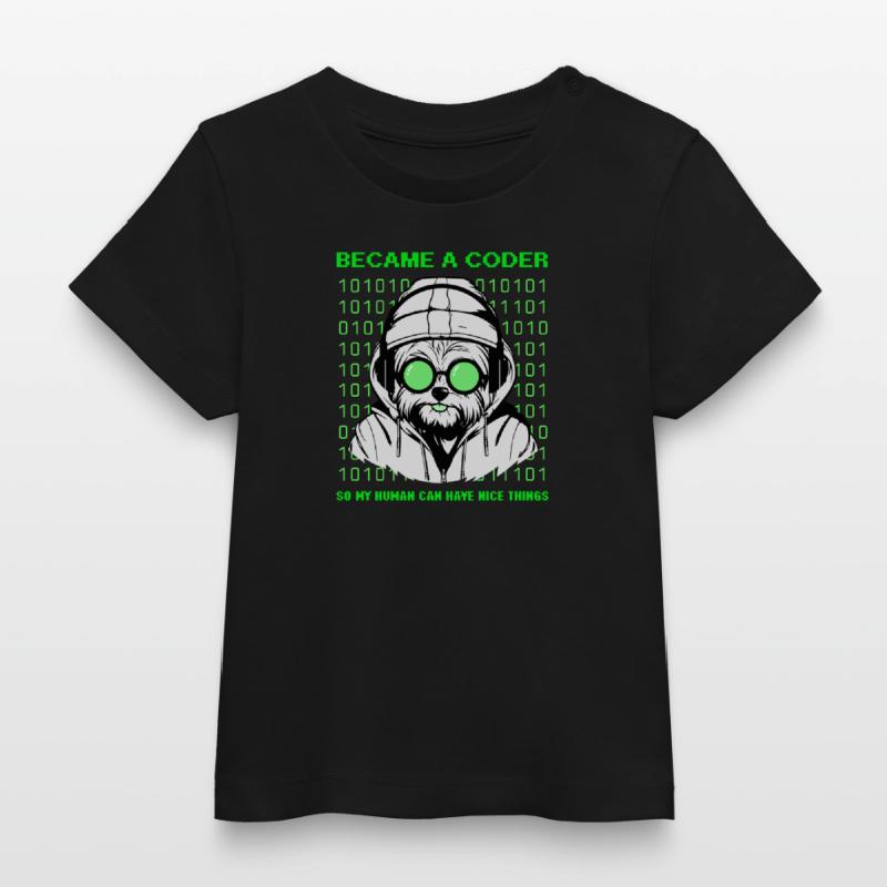 Became a Coder – Hacker Dog Binary Look Baby Organic T-Shirt Baby Creator von Stanley/Stella