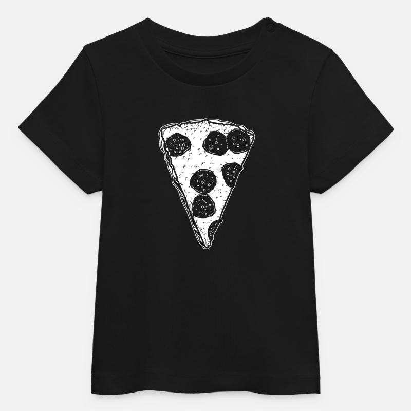 Dessin de pizza - T-shirt bébé bio Stanley/Stella - noir
