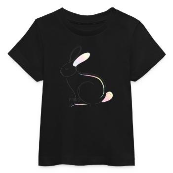 Illustration de lapin minimaliste pour le printemps - T-shirt bébé bio Stanley/Stella - noir - Devant