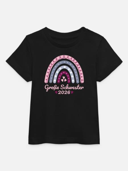 Große Schwester 2026 Regenbogen - Baby Organic T-Shirt Baby Creator von Stanley/Stella - Schwarz