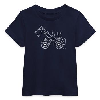 Excavatrice - T-shirt bébé bio Stanley/Stella - marine - Devant