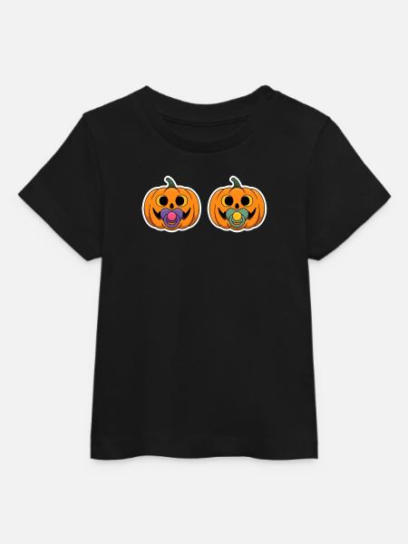 Pumpkin pacifier grimaces - Baby Organic T-shirt by Stanley/Stella - black