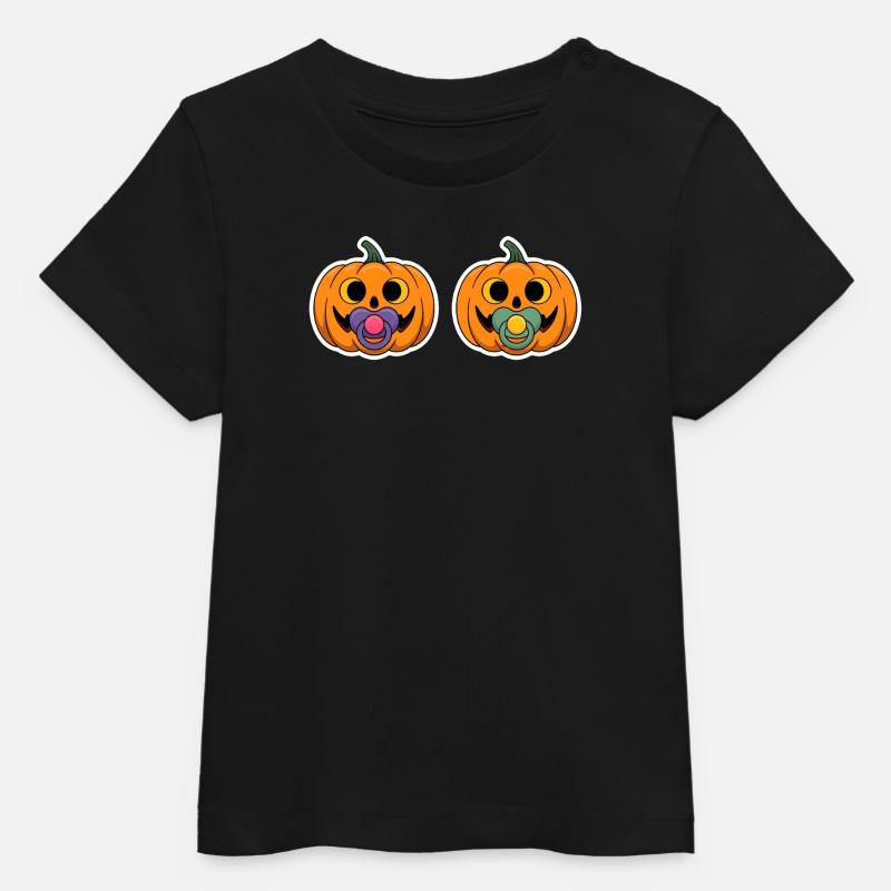 Grimaces de sucette citrouille - T-shirt bébé bio Stanley/Stella - noir