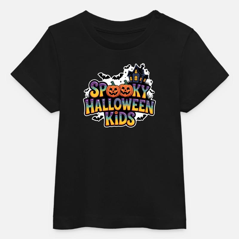 Halloween effrayant pour enfants - T-shirt bébé bio Stanley/Stella - noir