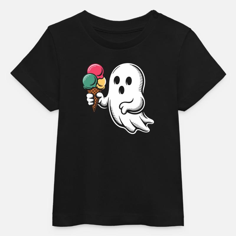 Geist mit bunter Eiswaffel - Baby Organic T-Shirt Baby Creator von Stanley/Stella - Schwarz
