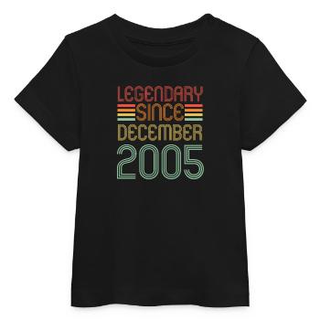 Légendaire depuis décembre 2005, Rétro, anniversaire - T-shirt bébé bio Stanley/Stella - noir - Devant