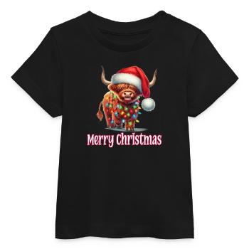Hochlandrind mit Weihnachtsmütze Merry Christmas - Baby Organic T-Shirt Baby Creator von Stanley/Stella - Schwarz - Vorne