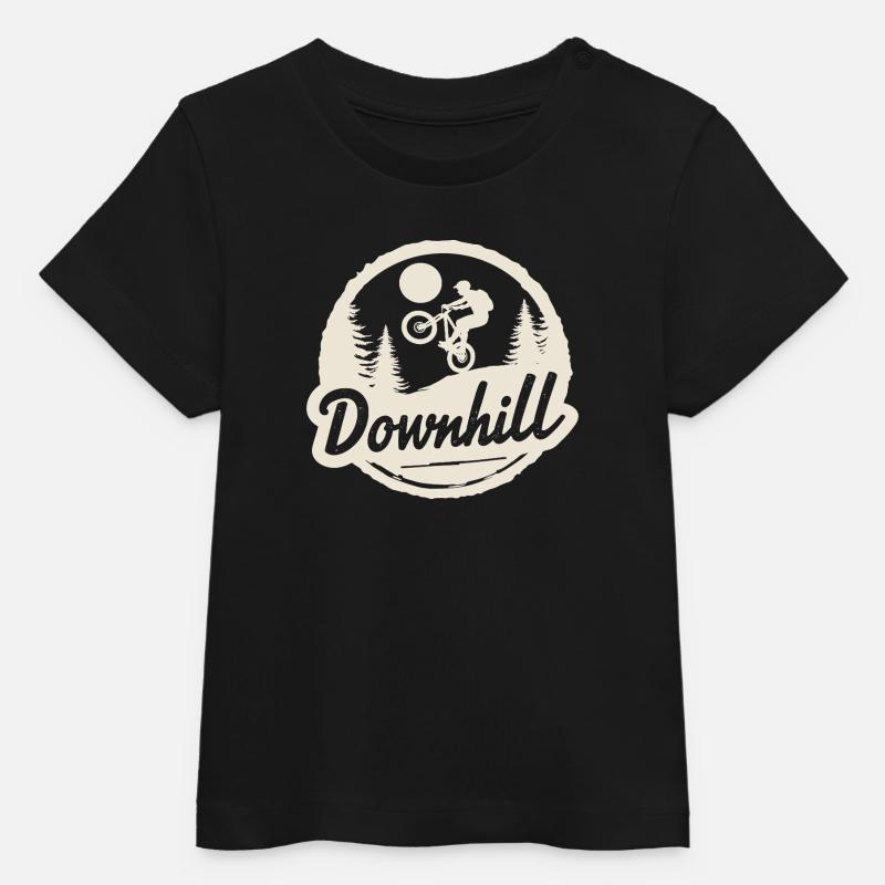 Aventure de VTT en descente dans la forêt - T-shirt bébé bio Stanley/Stella - noir
