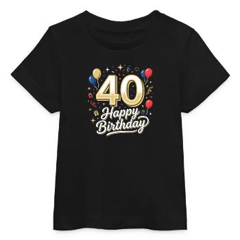 40e verjaardag 40 jaar Gefeliciteerd verjaardagscadeau - Baby t-shirt biologisch Stanley/Stella - zwart - Voor