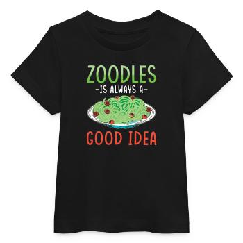 Zoodles Zucchini Pasta Saying - Baby Organic T-shirt by Stanley/Stella - black - Front
