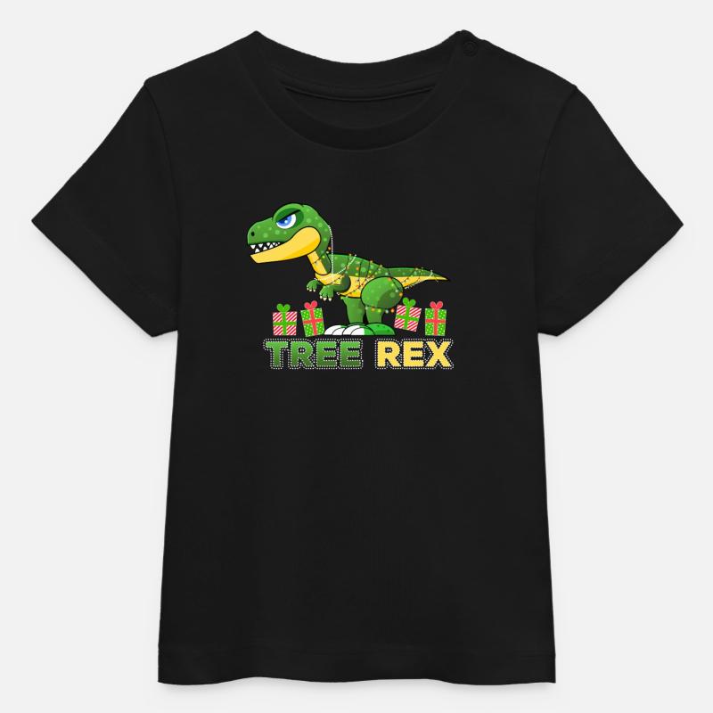 Arbre Rex T-Rex Dinosaur de cadeau de Noël - T-shirt bébé bio Stanley/Stella - noir