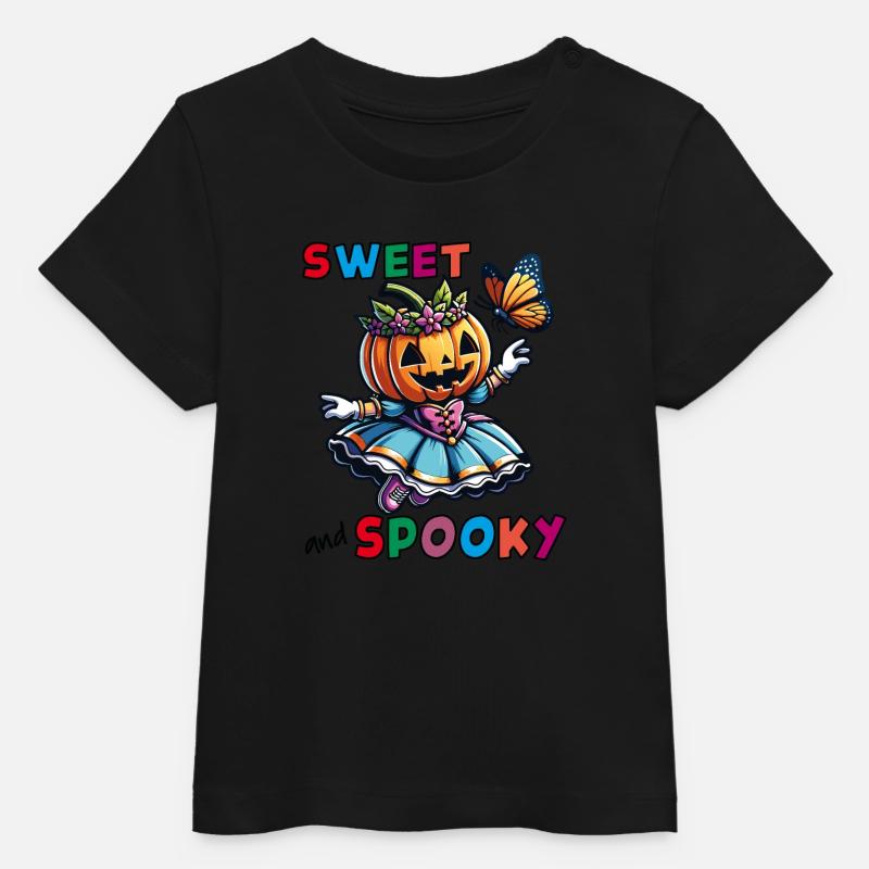 Mignonne princesse d’Halloween avec papillon - T-shirt bébé bio Stanley/Stella - noir