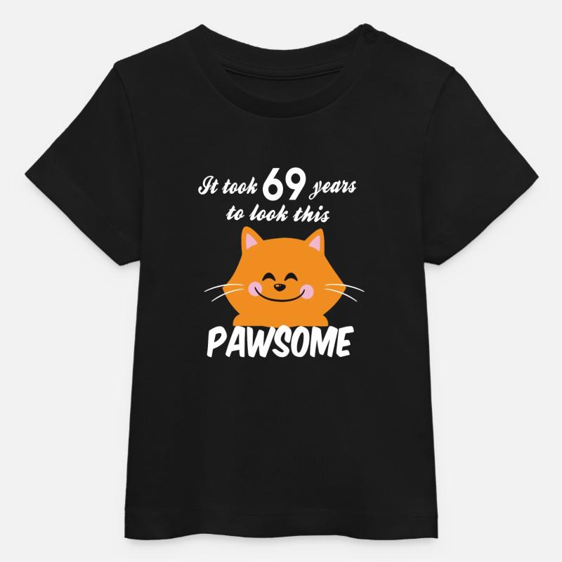 Il a fallu 69 ans pour regarder ce pawsome - T-shirt bébé bio Stanley/Stella - noir