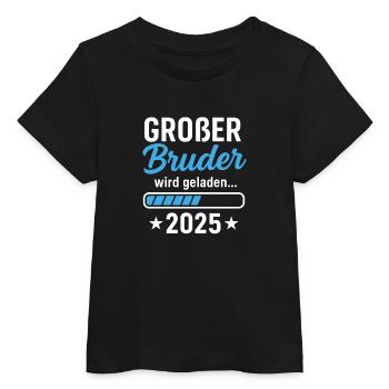 Großer Bruder wird geladen 2025 – Schwangerschafts - Baby Organic T-Shirt Baby Creator von Stanley/Stella - Schwarz - Vorne